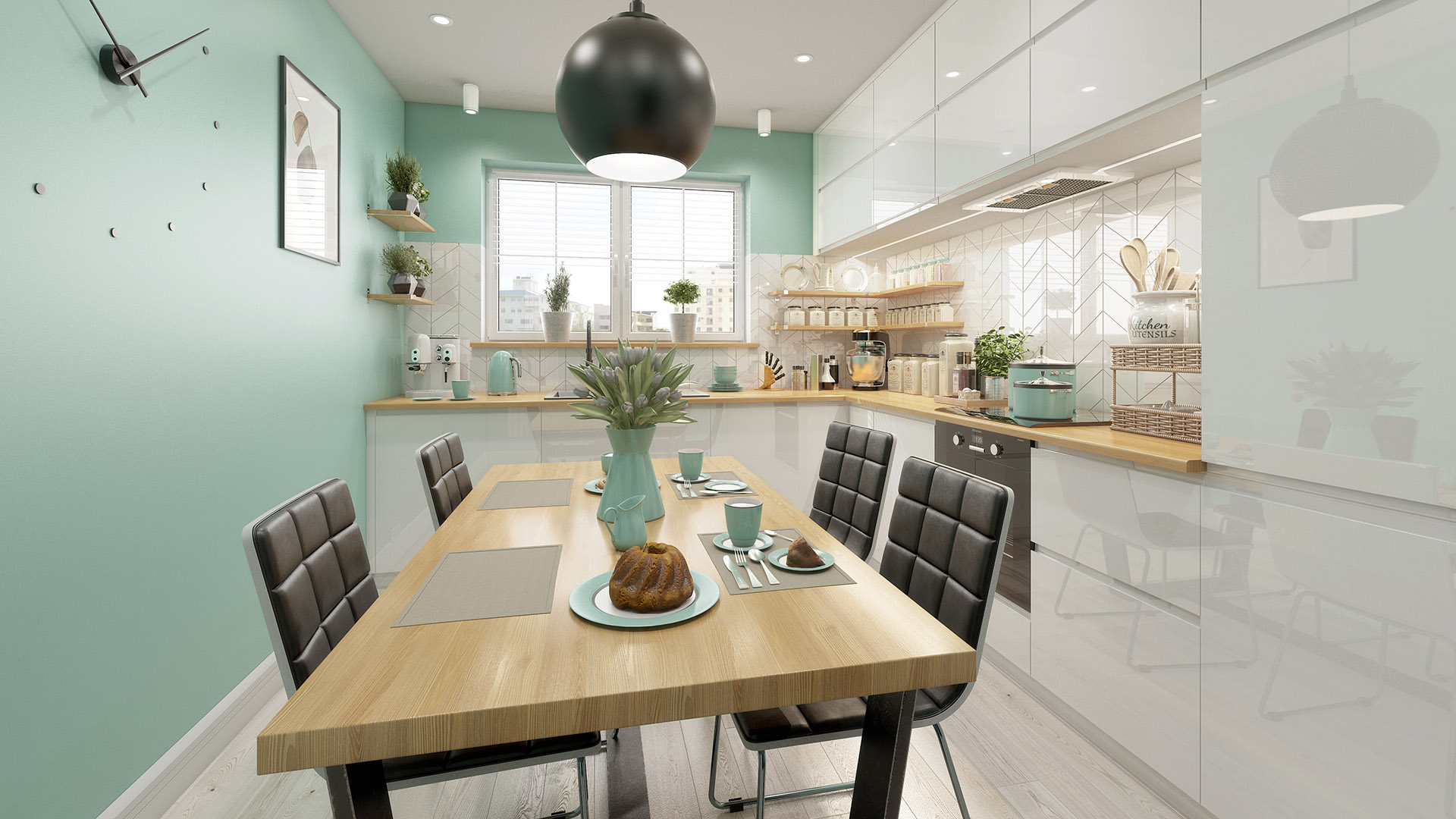 projekt miętowa kuchnia