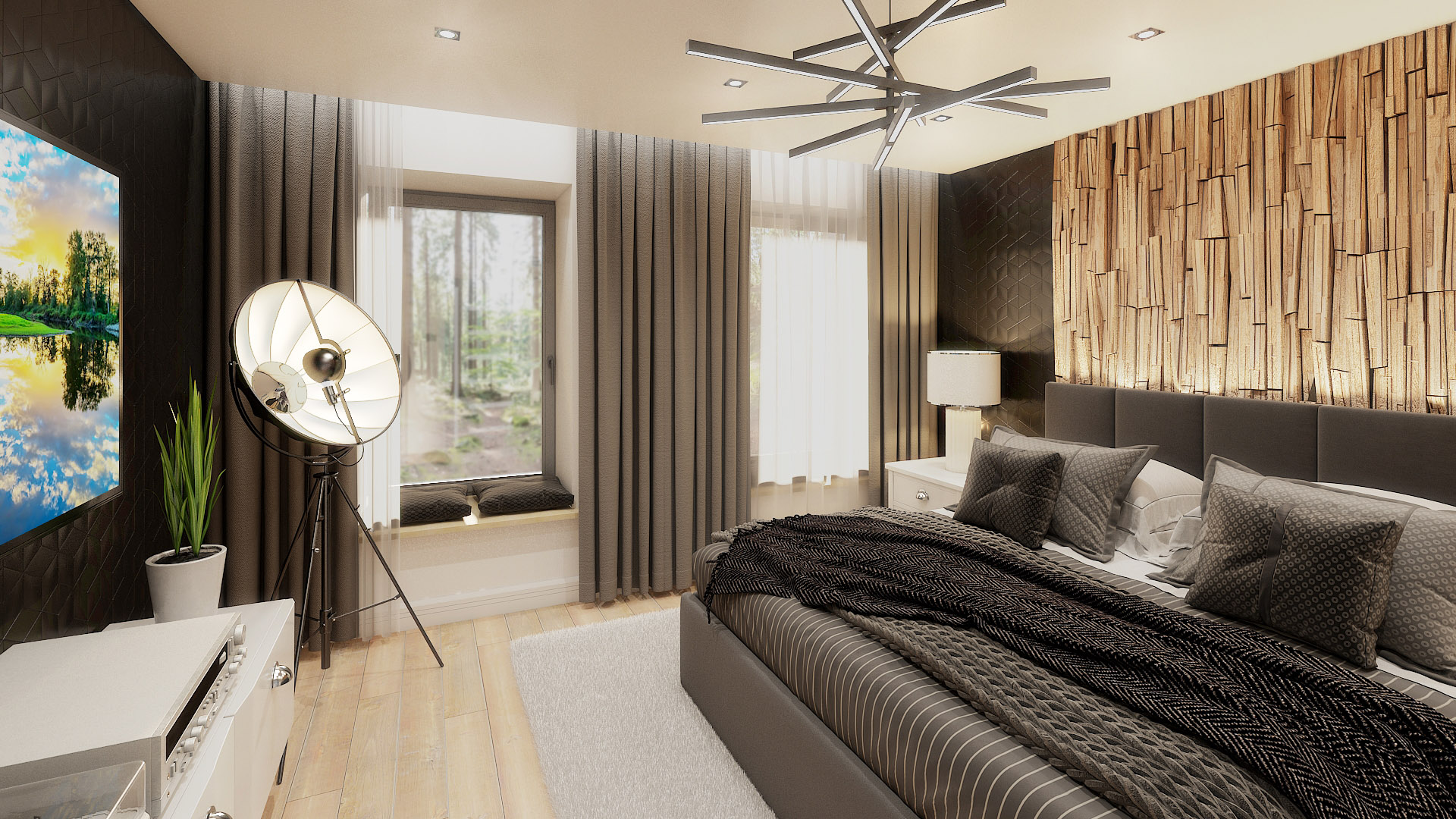 projekt sypialnia z widokiem